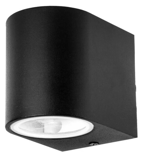V-TAC kültéri, kerek, fekete fali lámpa, GU10 foglalattal - SKU 7508