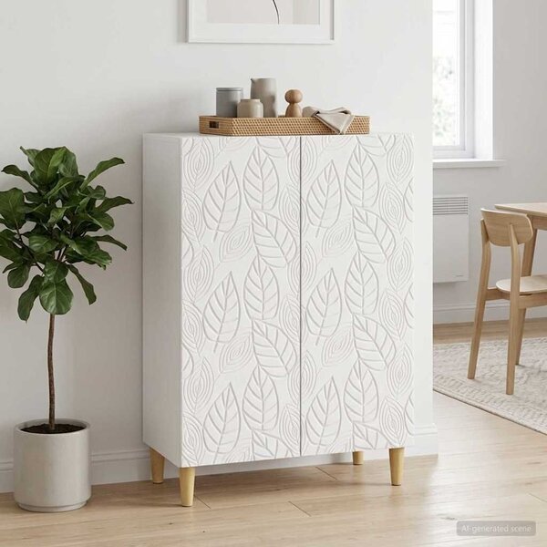 VidaXL Széf Magasfényű Fehér 66 x 34,5 x 90 cm Szerelt Fa