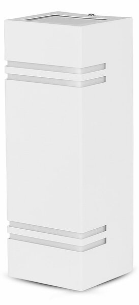 V-TAC kültéri, szögletes, fehér fali lámpa, 2xGU10 foglalattal - SKU 7543