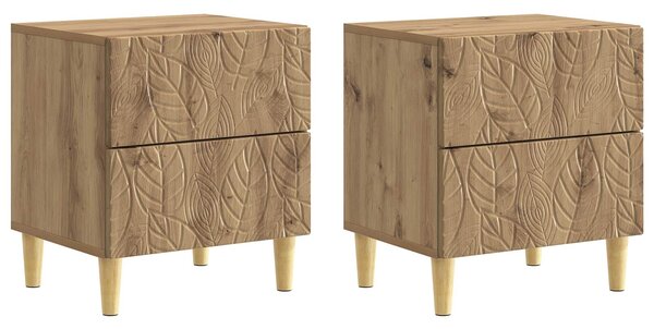 VidaXL Éjjeli asztal 2 pcs Kézműves Tölgy 43 x 34,5 x 48 cm Szerelt Fa