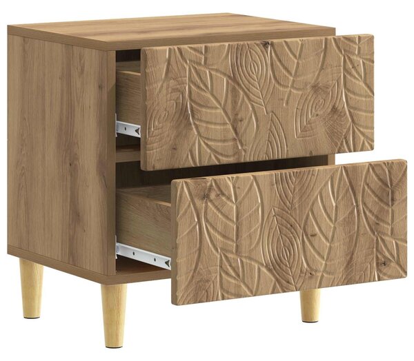 VidaXL Éjjeli asztal 2 pcs Kézműves Tölgy 43 x 34,5 x 48 cm Szerelt Fa