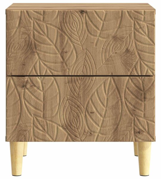 VidaXL Éjjeli asztal 2 pcs Kézműves Tölgy 43 x 34,5 x 48 cm Szerelt Fa