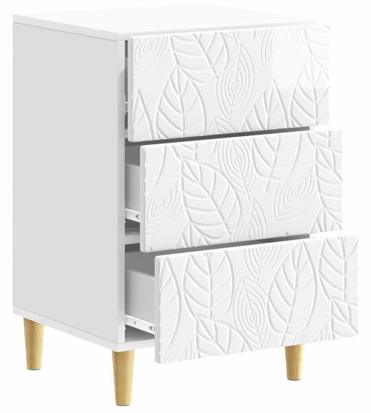 VidaXL Éjjeli asztal Magasfényű Fehér 43 x 39,5 x 66,5 cm Szerelt Fa