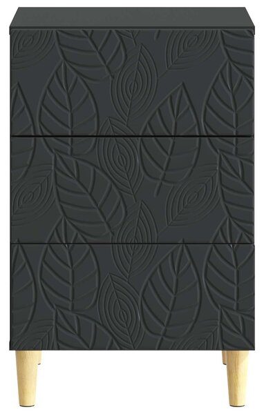 VidaXL Éjjeli asztal Fekete 43 x 39,5 x 66,5 cm Szerelt Fa