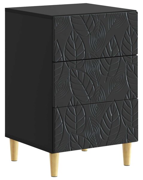 VidaXL Éjjeli asztal Fekete 43 x 39,5 x 66,5 cm Szerelt Fa