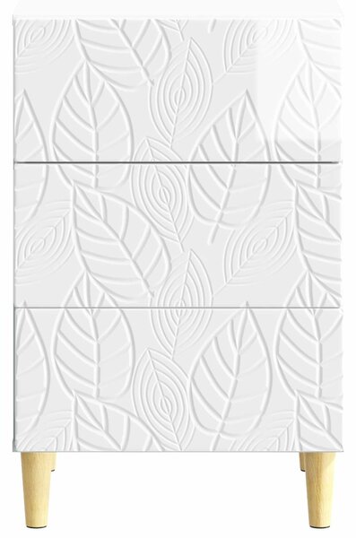 VidaXL Éjjeli asztal Magasfényű Fehér 43 x 39,5 x 66,5 cm Szerelt Fa