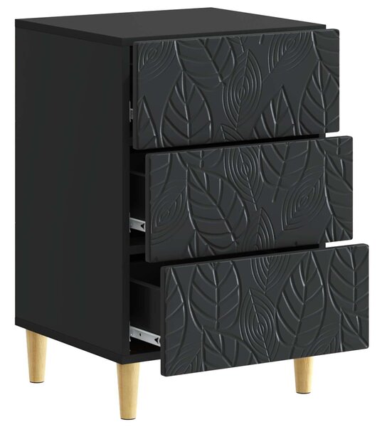 VidaXL Éjjeli asztal Fekete 43 x 39,5 x 66,5 cm Szerelt Fa
