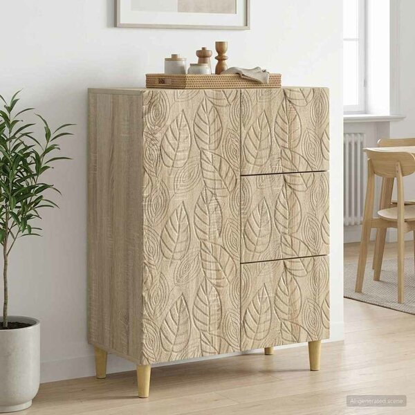 VidaXL Széf Sonoma Tölgy 66 x 34,5 x 90 cm Szerelt Fa