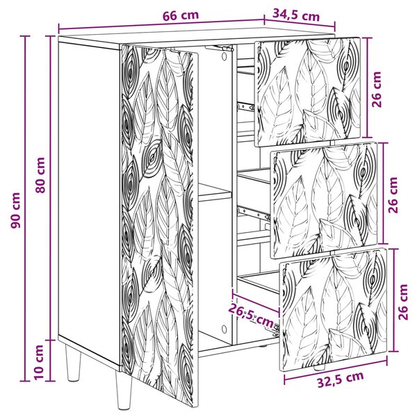 VidaXL Széf Betonszürke 66 x 34,5 x 90 cm Szerelt Fa