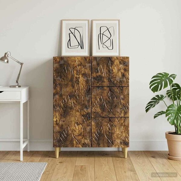 VidaXL Széf Füstös Tölgy 66 x 34,5 x 90 cm Szerelt Fa