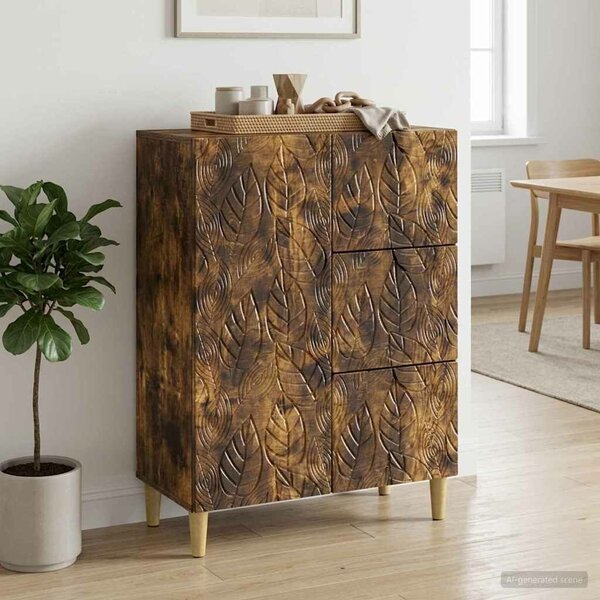 VidaXL Széf Füstös Tölgy 66 x 34,5 x 90 cm Szerelt Fa