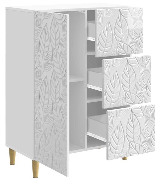 VidaXL Széf Magasfényű Fehér 66 x 34,5 x 90 cm Szerelt Fa