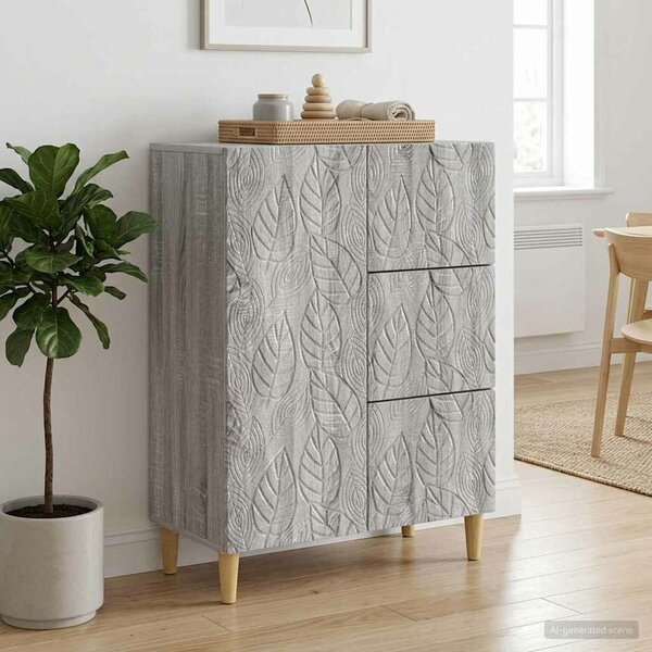VidaXL Széf Szürke Sonoma 66 x 34,5 x 90 cm Szerelt Fa
