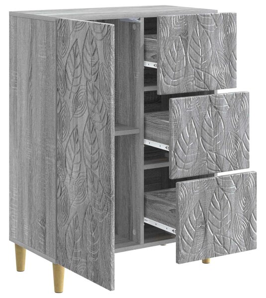 VidaXL Széf Szürke Sonoma 66 x 34,5 x 90 cm Szerelt Fa