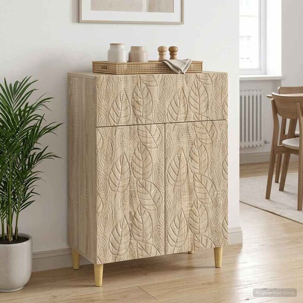 VidaXL Széf Sonoma Tölgy 66 x 34,5 x 90 cm Szerelt Fa