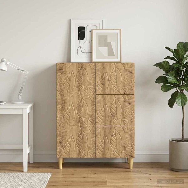 VidaXL Széf Kézműves Tölgy 66 x 34,5 x 90 cm Szerelt Fa