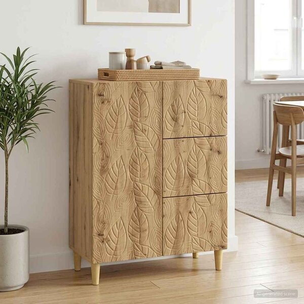 VidaXL Széf Kézműves Tölgy 66 x 34,5 x 90 cm Szerelt Fa
