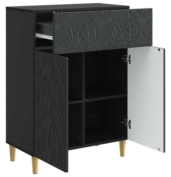 VidaXL Széf Fekete 66 x 34,5 x 90 cm Szerelt Fa