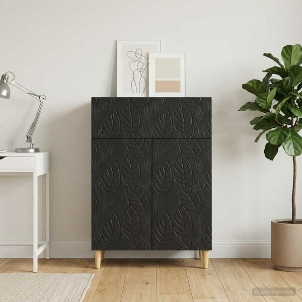 VidaXL Széf Fekete 66 x 34,5 x 90 cm Szerelt Fa