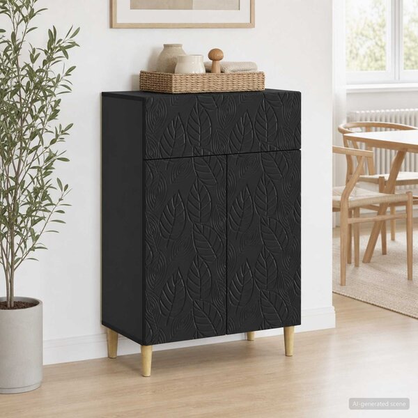 VidaXL Széf Fekete 66 x 34,5 x 90 cm Szerelt Fa