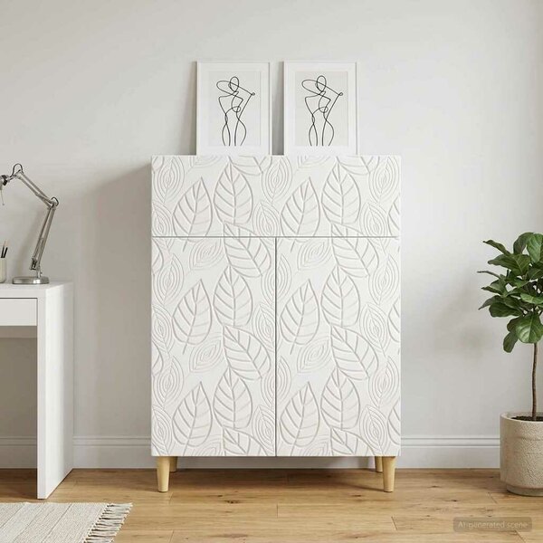 VidaXL Széf Magasfényű Fehér 66 x 34,5 x 90 cm Szerelt Fa