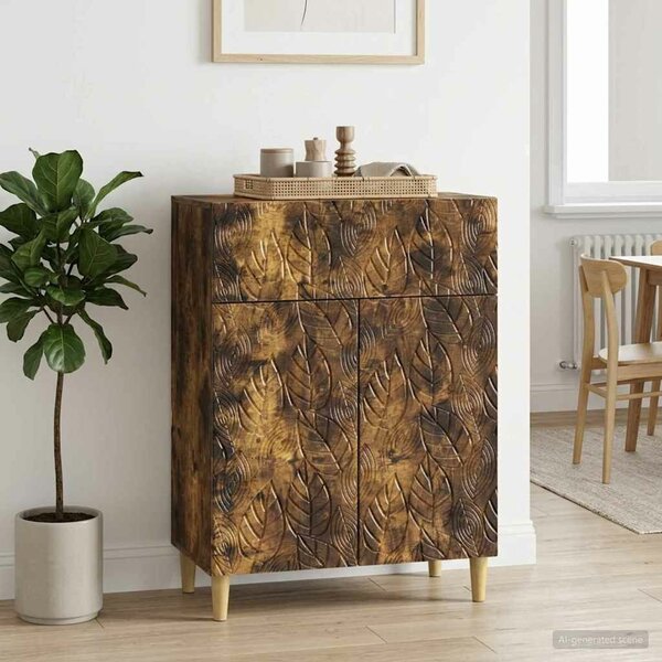 VidaXL Széf Füstös Tölgy 66 x 34,5 x 90 cm Szerelt Fa