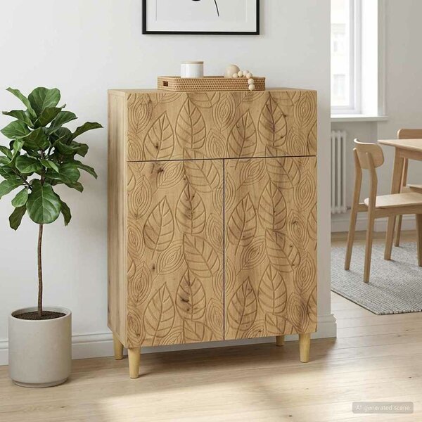 VidaXL Széf Kézműves Tölgy 66 x 34,5 x 90 cm Szerelt Fa