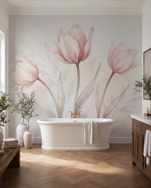 Fotótapéta Finom tulipánok akvarell stílusban, Fotótapéta virágok és növények, w10005 : Uwalls.hu