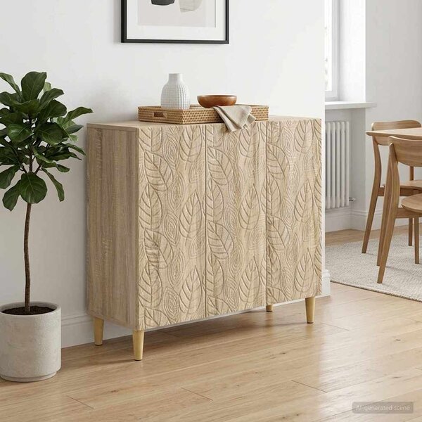 VidaXL Széf Sonoma Tölgy 89 x 34,5 x 80 cm Szerelt Fa