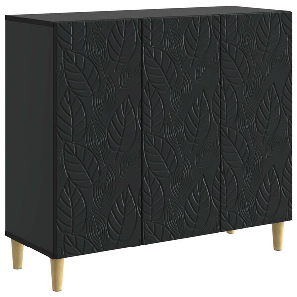VidaXL Széf Fekete 89 x 34,5 x 80 cm Szerelt Fa