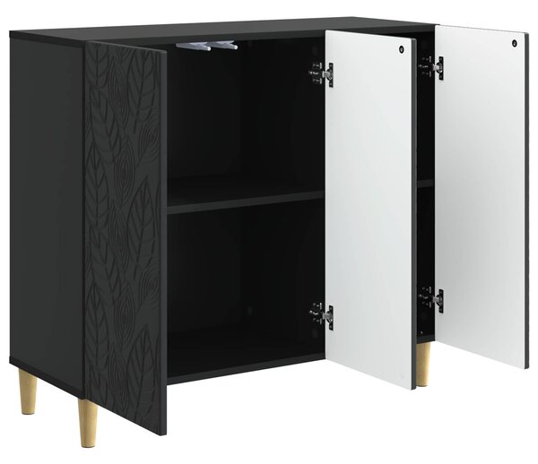 VidaXL Széf Fekete 89 x 34,5 x 80 cm Szerelt Fa
