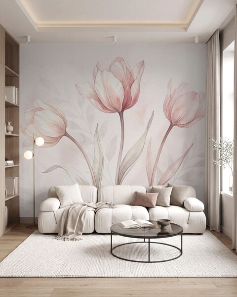 Fotótapéta Finom tulipánok akvarell stílusban, Fotótapéta virágok és növények, w10005 : Uwalls.hu