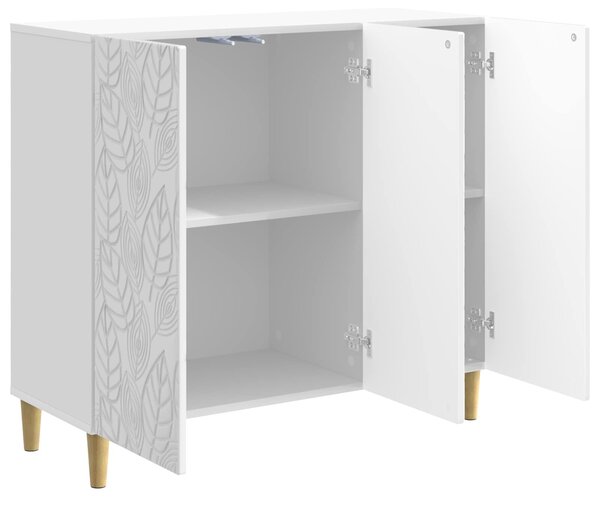 VidaXL Széf Magasfényű Fehér 89 x 34,5 x 80 cm Szerelt Fa
