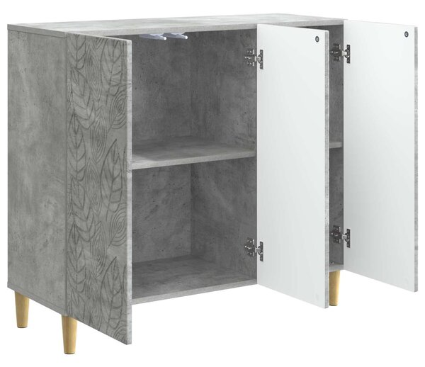 VidaXL Széf Betonszürke 89 x 34,5 x 80 cm Szerelt Fa