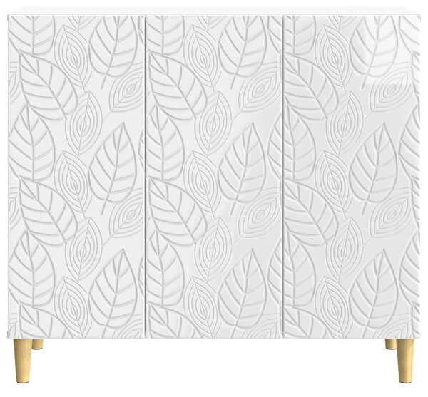 VidaXL Széf Magasfényű Fehér 89 x 34,5 x 80 cm Szerelt Fa