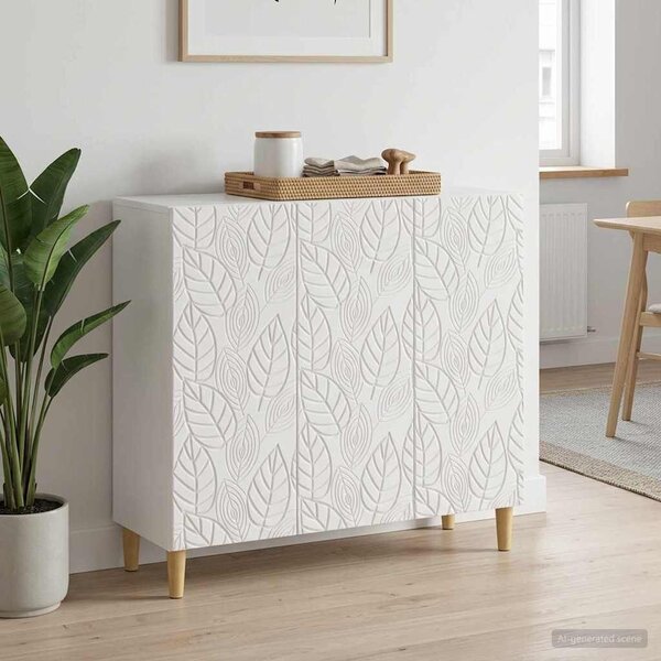 VidaXL Széf Magasfényű Fehér 89 x 34,5 x 80 cm Szerelt Fa