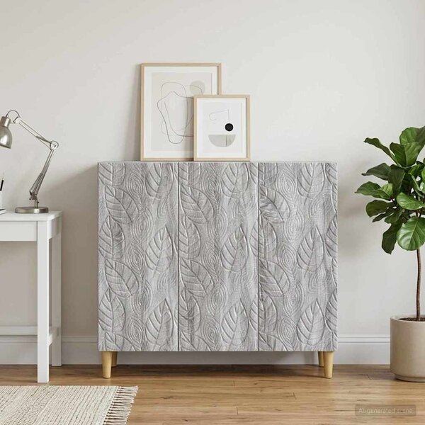 VidaXL Széf Szürke Sonoma 89 x 34,5 x 80 cm Szerelt Fa