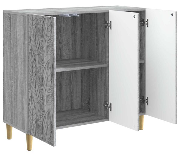 VidaXL Széf Szürke Sonoma 89 x 34,5 x 80 cm Szerelt Fa