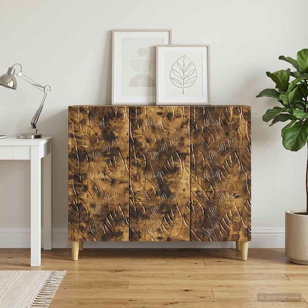 VidaXL Széf Füstös Tölgy 89 x 34,5 x 80 cm Szerelt Fa