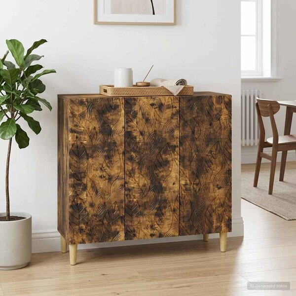 VidaXL Széf Füstös Tölgy 89 x 34,5 x 80 cm Szerelt Fa