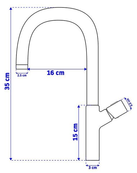 Rea SALTO - Magas mosdócsaptelep, fekete, REA-B6351