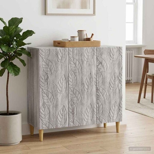 VidaXL Széf Szürke Sonoma 89 x 34,5 x 80 cm Szerelt Fa