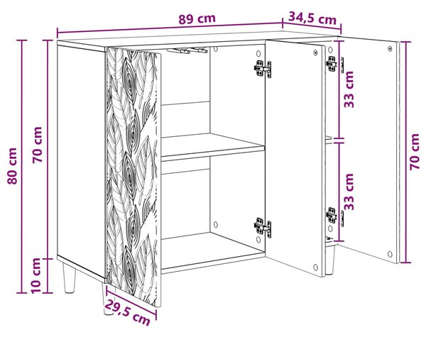 VidaXL Széf Antik Fa 89 x 34,5 x 80 cm Szerelt Fa