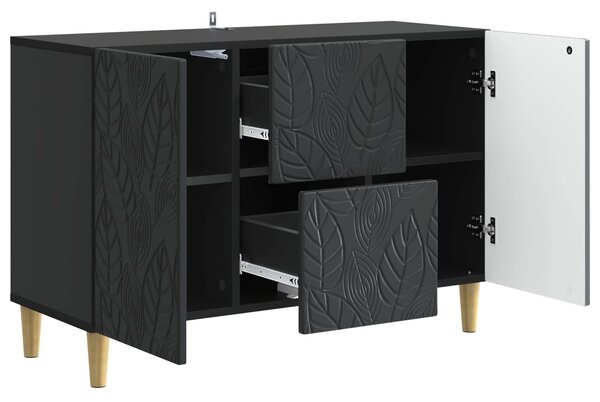 VidaXL Széf Fekete 89 x 34,5 x 60 cm Szerelt Fa
