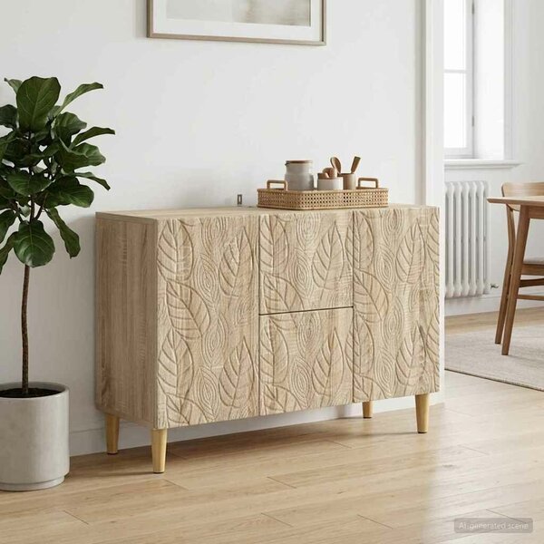 VidaXL Széf Sonoma Tölgy 89 x 34,5 x 60 cm Szerelt Fa