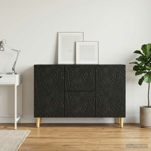 VidaXL Széf Fekete 89 x 34,5 x 60 cm Szerelt Fa