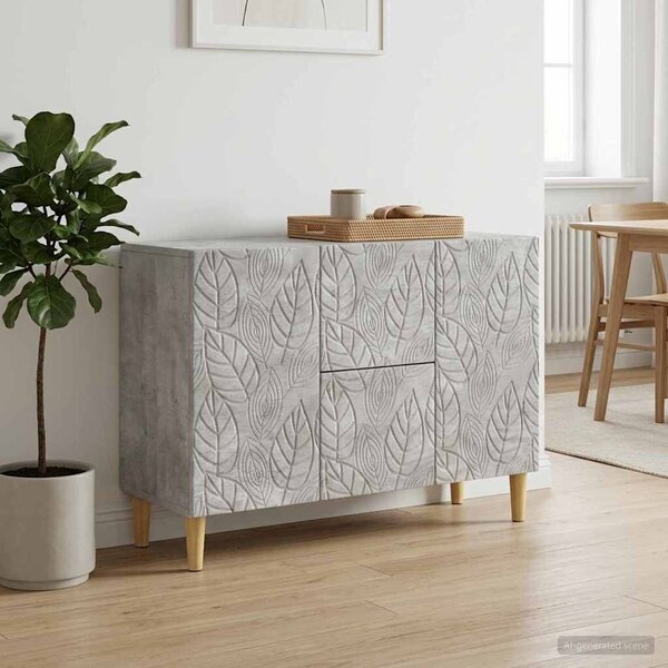 VidaXL Széf Betonszürke 89 x 34,5 x 60 cm Szerelt Fa