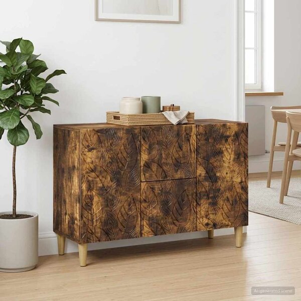 VidaXL Széf Füstös Tölgy 89 x 34,5 x 60 cm Szerelt Fa