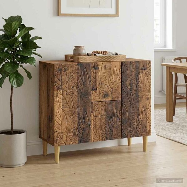 VidaXL Széf Antik Fa 89 x 34,5 x 60 cm Szerelt Fa