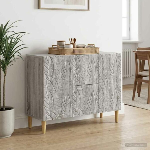 VidaXL Széf Szürke Sonoma 89 x 34,5 x 60 cm Szerelt Fa